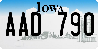 IA license plate AAD790