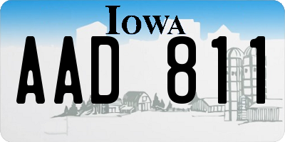 IA license plate AAD811