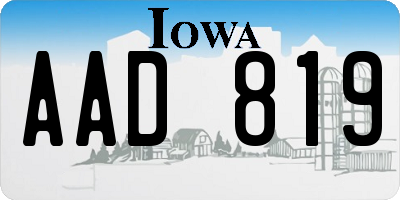 IA license plate AAD819