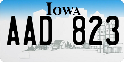 IA license plate AAD823