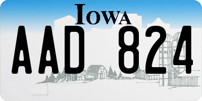 IA license plate AAD824