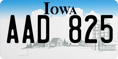 IA license plate AAD825