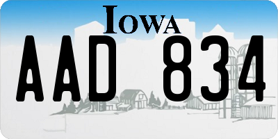 IA license plate AAD834