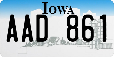 IA license plate AAD861