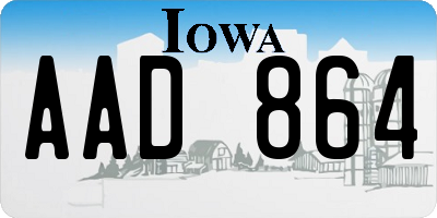 IA license plate AAD864