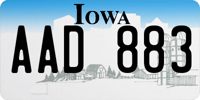 IA license plate AAD883