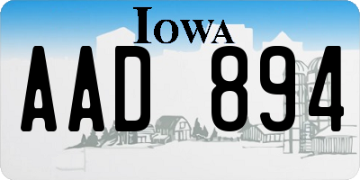 IA license plate AAD894