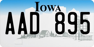 IA license plate AAD895