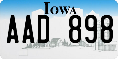 IA license plate AAD898