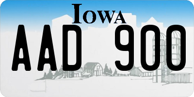 IA license plate AAD900