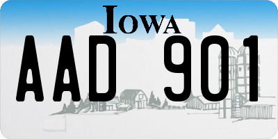 IA license plate AAD901