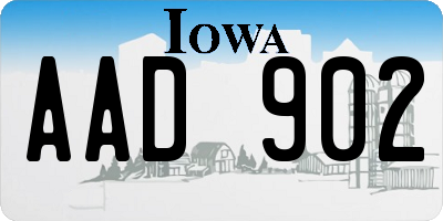 IA license plate AAD902