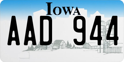 IA license plate AAD944