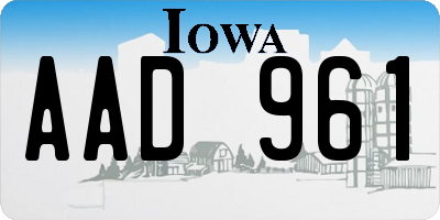 IA license plate AAD961