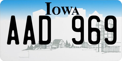 IA license plate AAD969