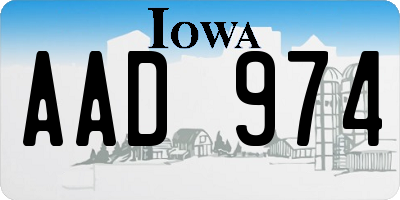 IA license plate AAD974