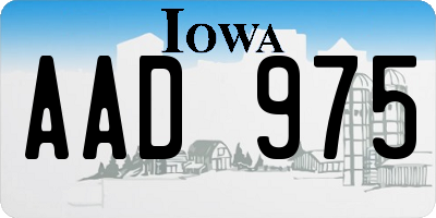 IA license plate AAD975