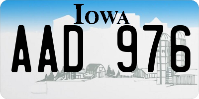 IA license plate AAD976