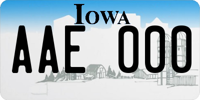 IA license plate AAE000