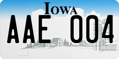 IA license plate AAE004