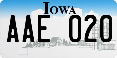 IA license plate AAE020