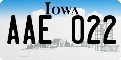 IA license plate AAE022
