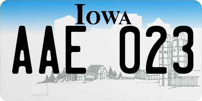 IA license plate AAE023