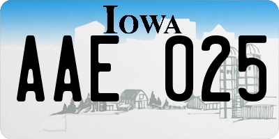 IA license plate AAE025