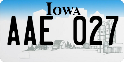 IA license plate AAE027