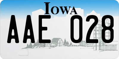 IA license plate AAE028