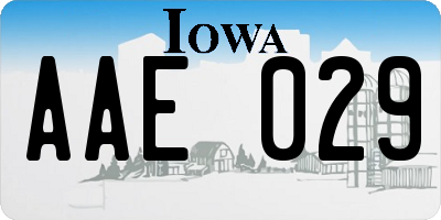 IA license plate AAE029