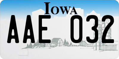 IA license plate AAE032
