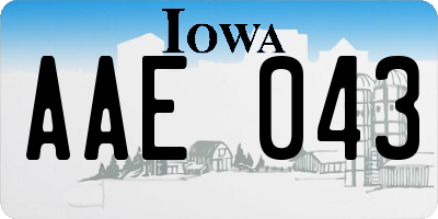 IA license plate AAE043