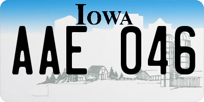 IA license plate AAE046