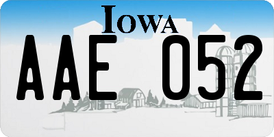 IA license plate AAE052