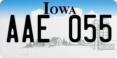 IA license plate AAE055