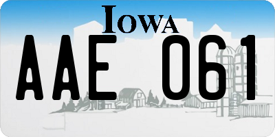 IA license plate AAE061