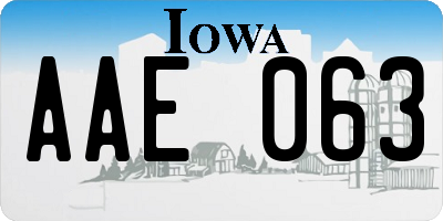 IA license plate AAE063