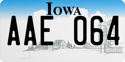 IA license plate AAE064