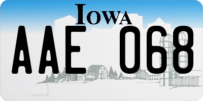 IA license plate AAE068