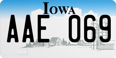 IA license plate AAE069