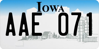 IA license plate AAE071