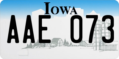 IA license plate AAE073