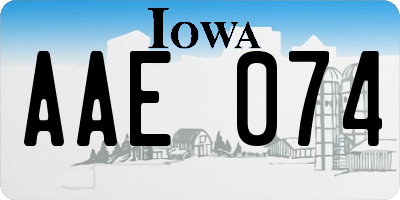 IA license plate AAE074