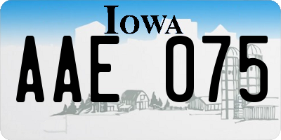 IA license plate AAE075