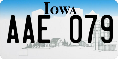 IA license plate AAE079