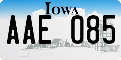 IA license plate AAE085