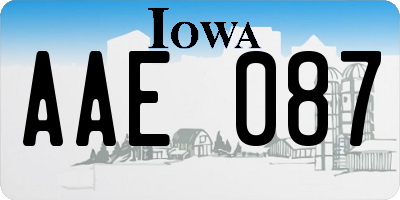 IA license plate AAE087