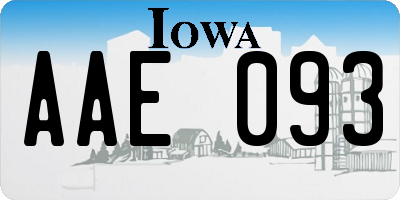 IA license plate AAE093