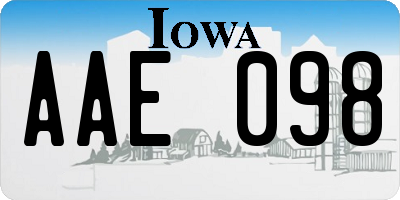 IA license plate AAE098